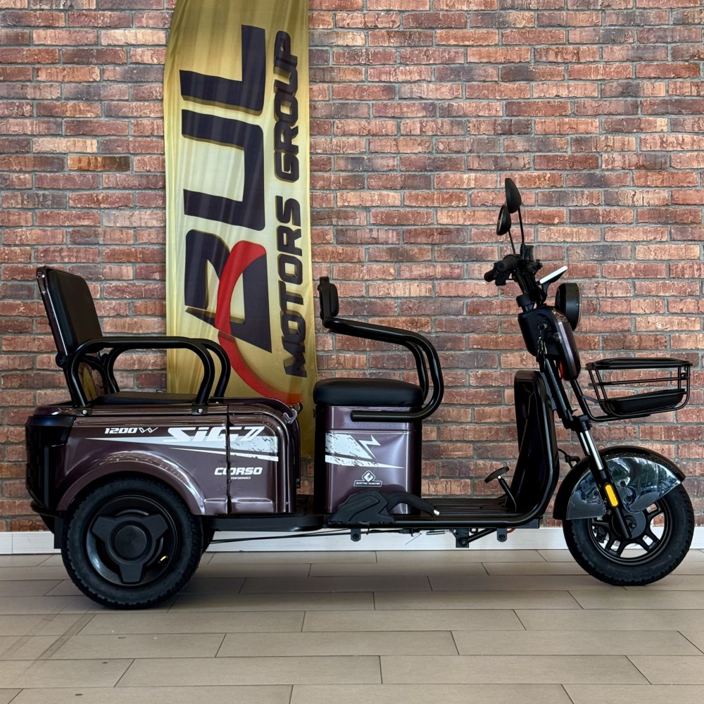 Електричний трицикл Corso SIG-7 SG-302240 1200W 72V/23Ah, 3 місця, колеса 10", LED фари, сигналізація, кошик