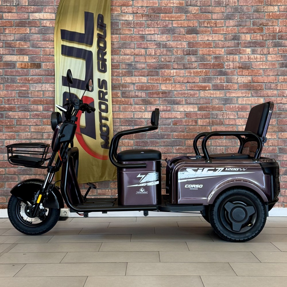 Електричний трицикл Corso SIG-7 SG-302240 1200W 72V/23Ah, 3 місця, колеса 10", LED фари, сигналізація, кошик