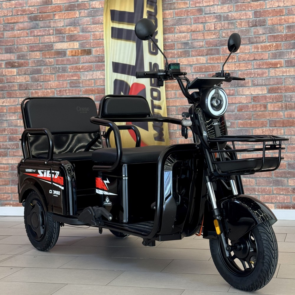 Електричний трицикл Corso SIG-7 SG-319055 1200W 72V/23Ah, 3 місця, колеса 10", LED фари, сигналізація, кошик