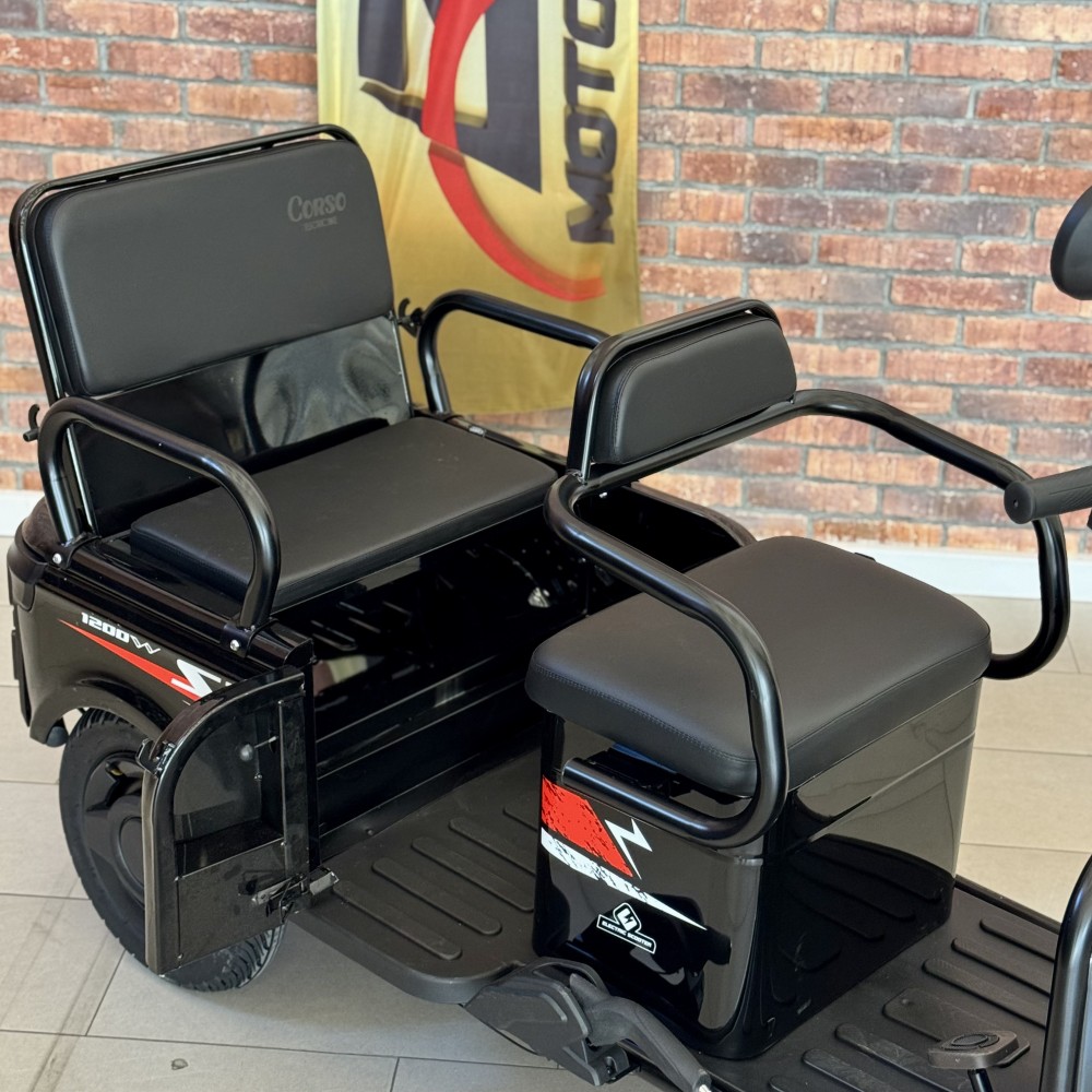Електричний трицикл Corso SIG-7 SG-319055 1200W 72V/23Ah, 3 місця, колеса 10", LED фари, сигналізація, кошик