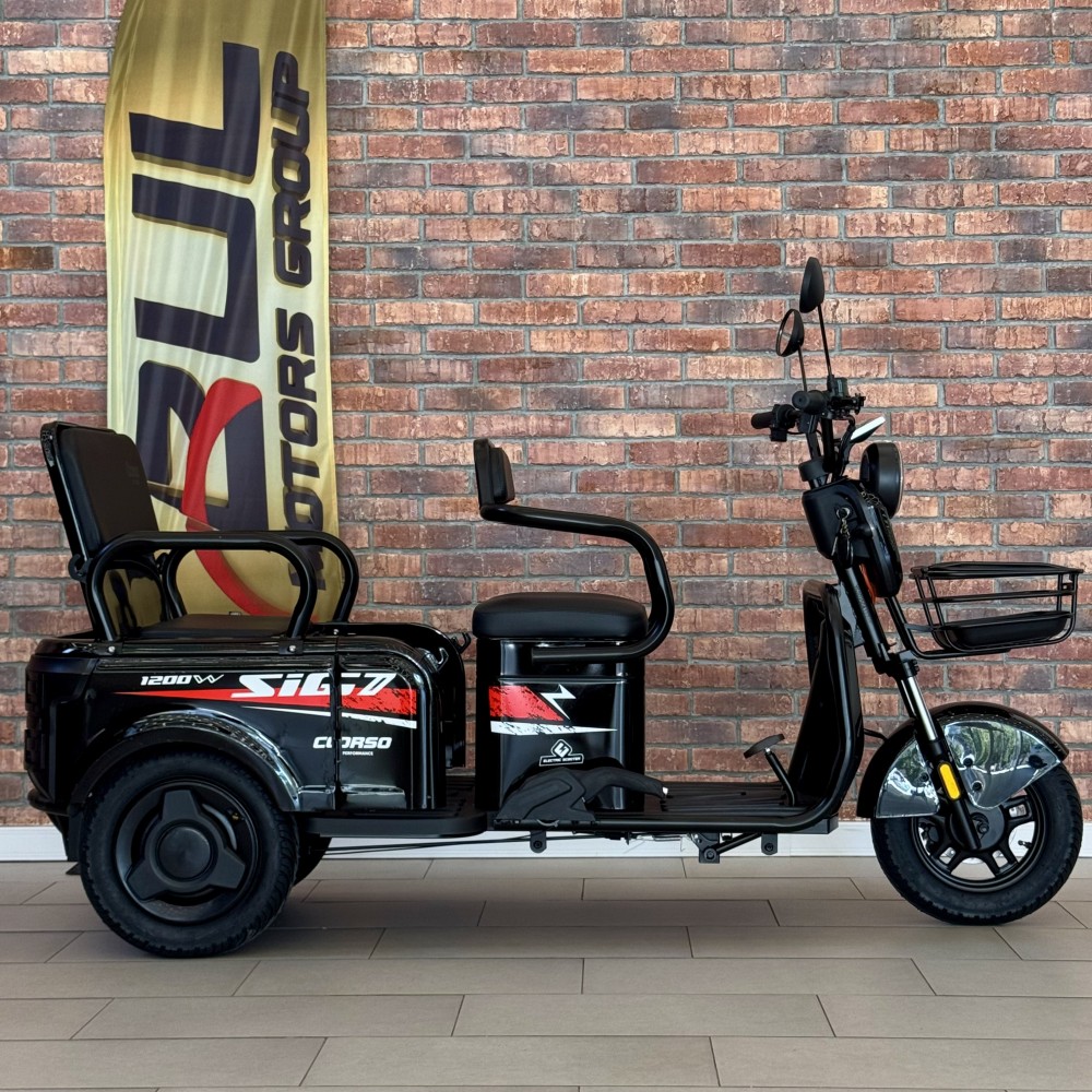 Електричний трицикл Corso SIG-7 SG-319055 1200W 72V/23Ah, 3 місця, колеса 10", LED фари, сигналізація, кошик