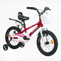 Велосипед 2-х колісний дитячий CORSO TAYGER TG-10258 16" Алюмінієва рама, бічні колеса, кошик, пляшечка