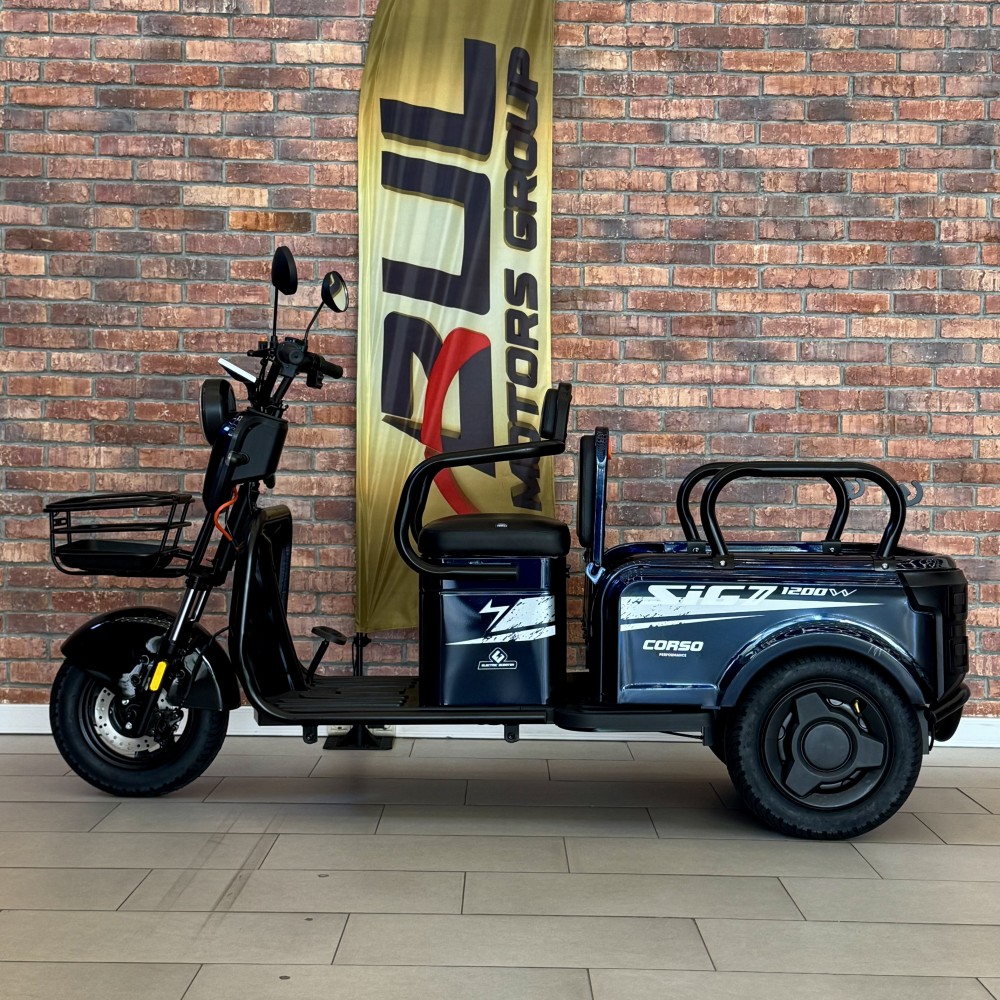 Електричний трицикл Corso SIG-7 SG-640290 1200W 72V/23Ah, 3 місця, колеса 10", LED фари, сигналізація, кошик