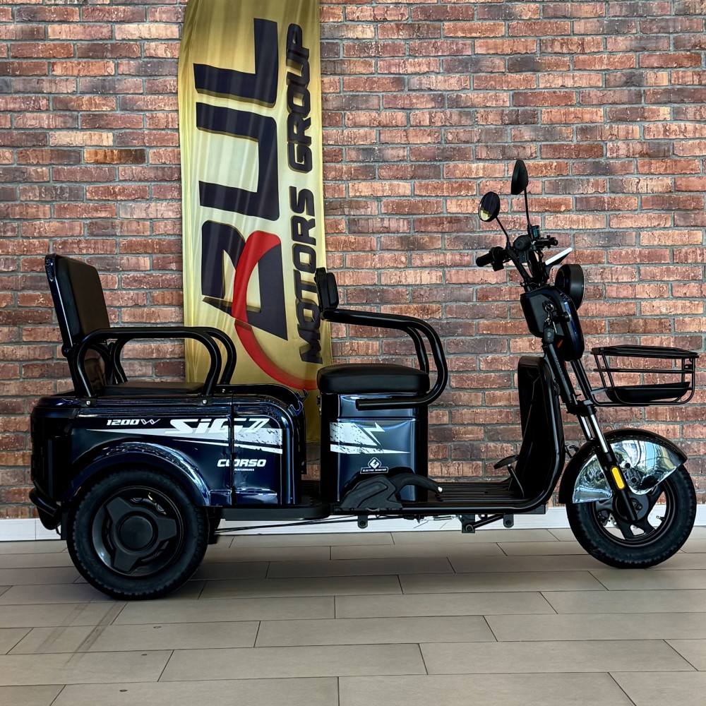 Електричний трицикл Corso SIG-7 SG-640290 1200W 72V/23Ah, 3 місця, колеса 10", LED фари, сигналізація, кошик