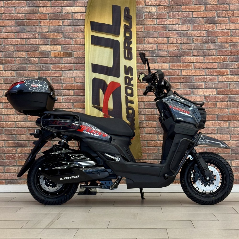 Електроскутер Corso BlackFury BF-645014 2800W акумулятор LiFePO₄ 72V 40Ah до 70 км/год запас ходу 101 км