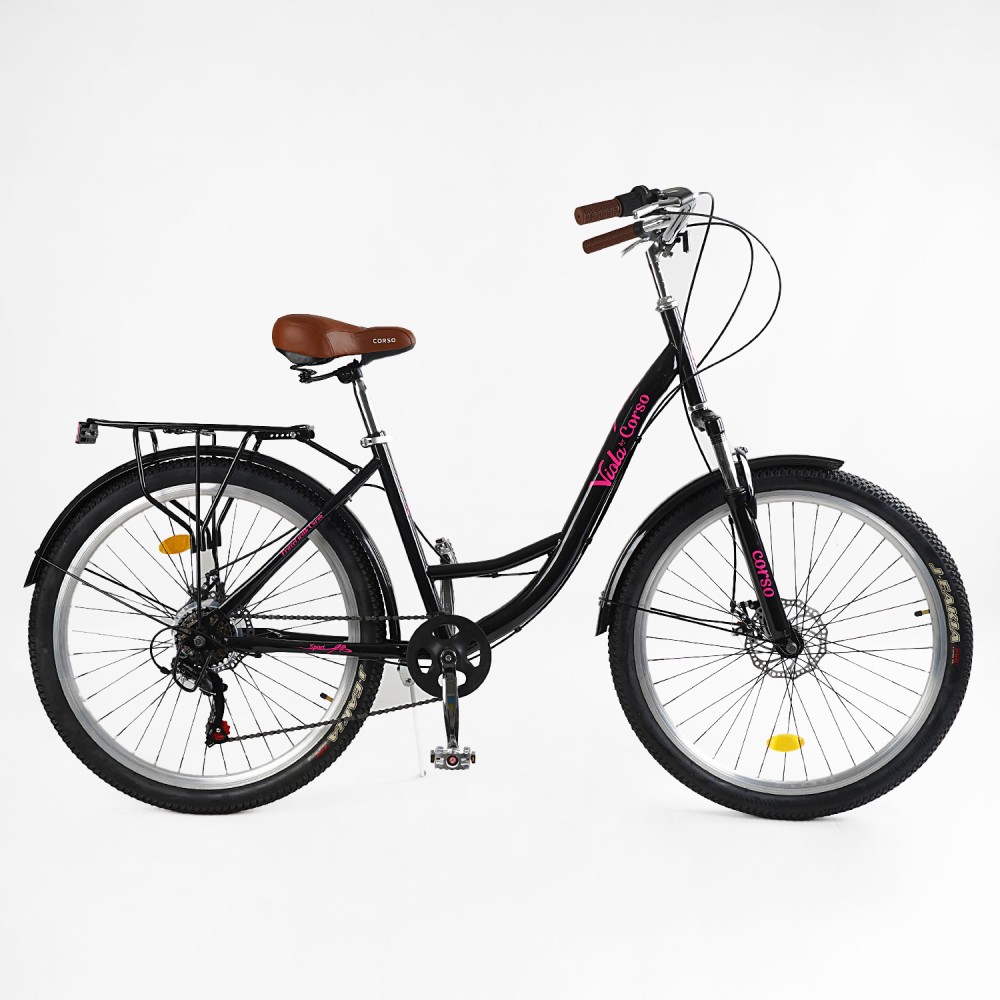 Велосипед міський Corso «Viola» 26 дюймів VL-26633, 21 швидкість, Shimano, з амортизаційною вилкою