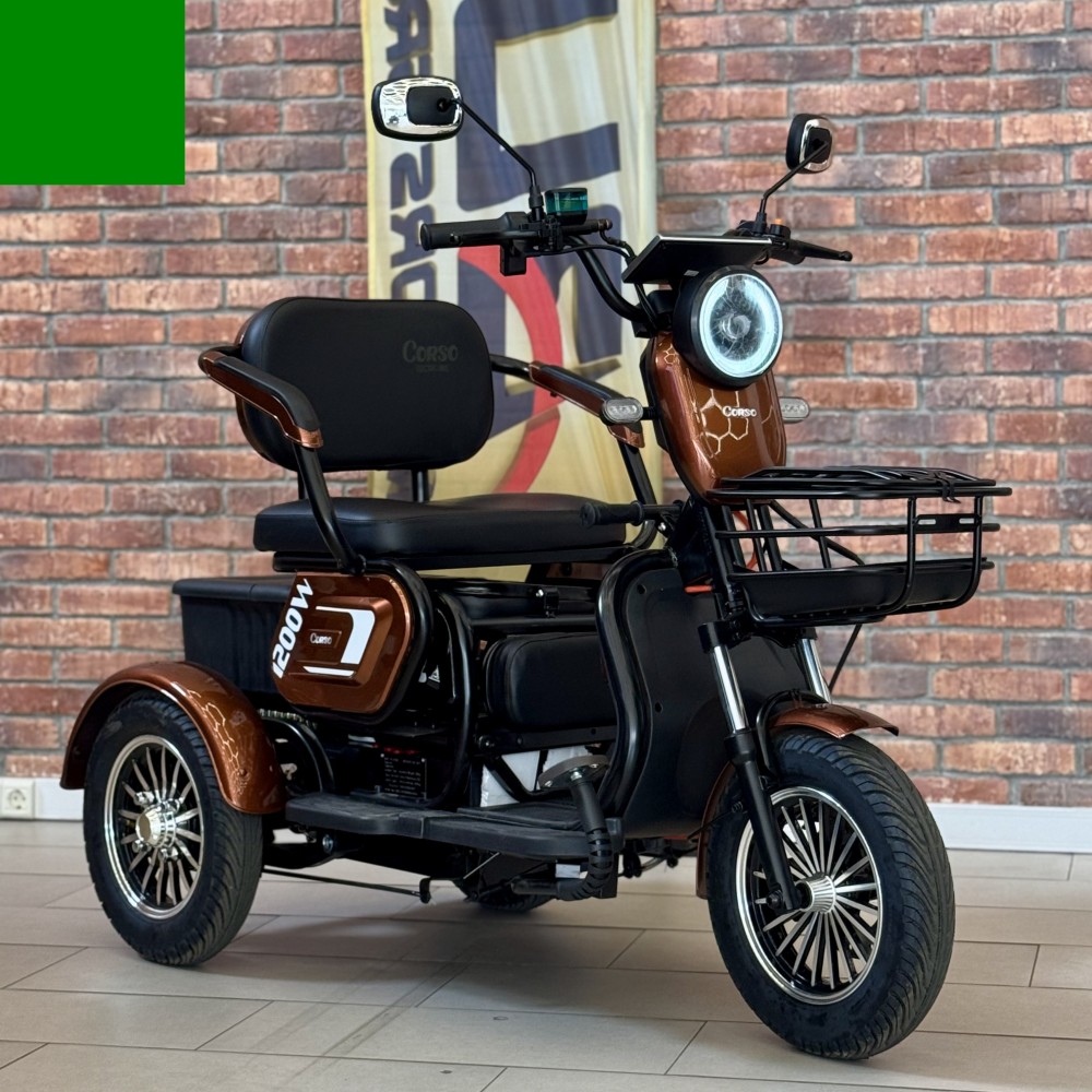 Електричний трицикл Corso Logan LN-120073, 1200W 72V/23Ah, 3 місця, LED фара, сигналізація
