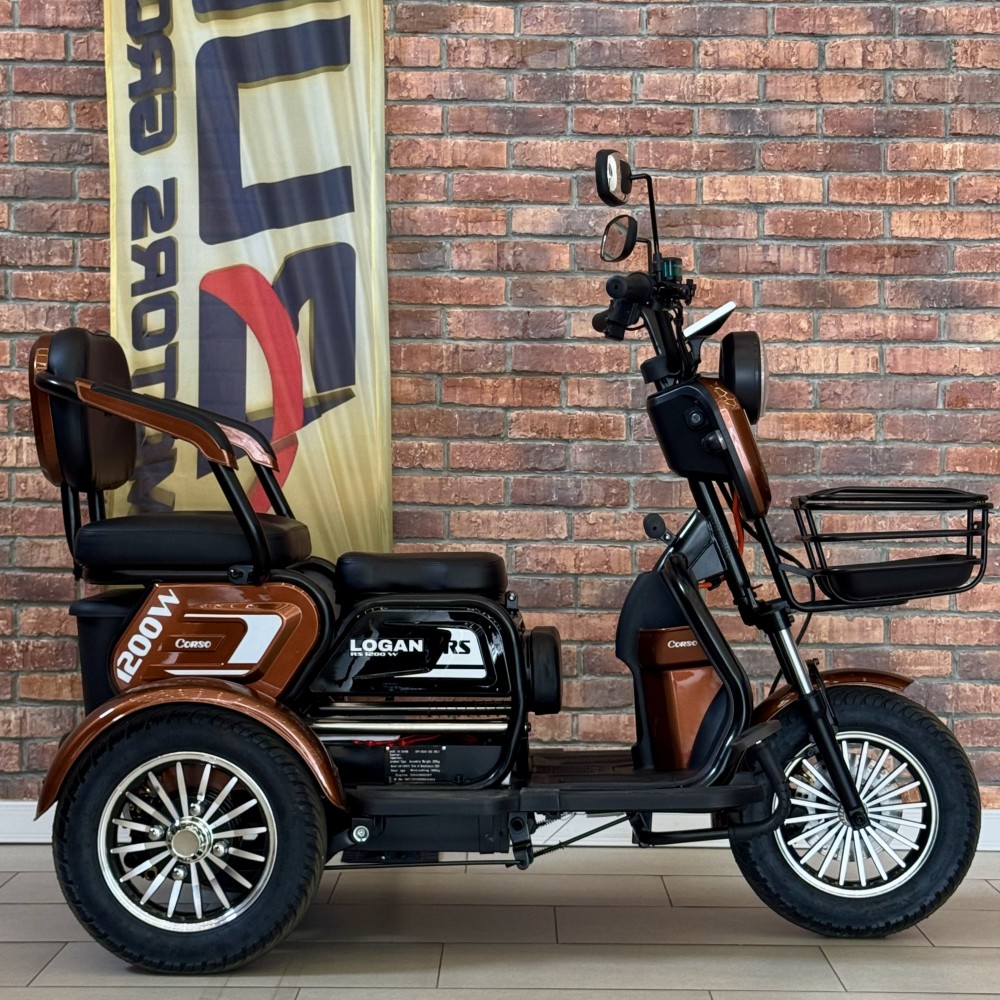 Електричний трицикл Corso Logan LN-120073, 1200W 72V/23Ah, 3 місця, LED фара, сигналізація