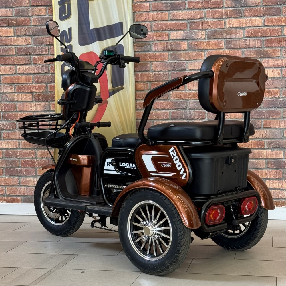 Електричний трицикл Corso Logan LN-120073, 1200W 72V/23Ah, 3 місця, LED фара, сигналізація