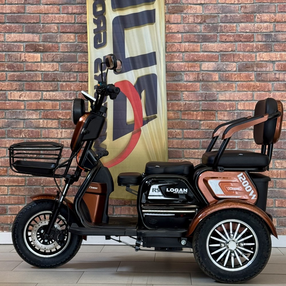Електричний трицикл Corso Logan LN-120073, 1200W 72V/23Ah, 3 місця, LED фара, сигналізація