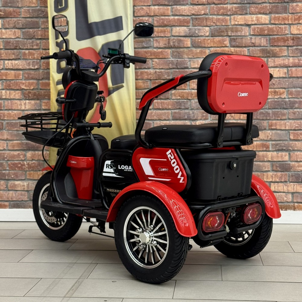 Електричний трицикл Corso Logan LN-312009, 1200W 72V/23Ah, 3 місця, LED фара, сигналізація