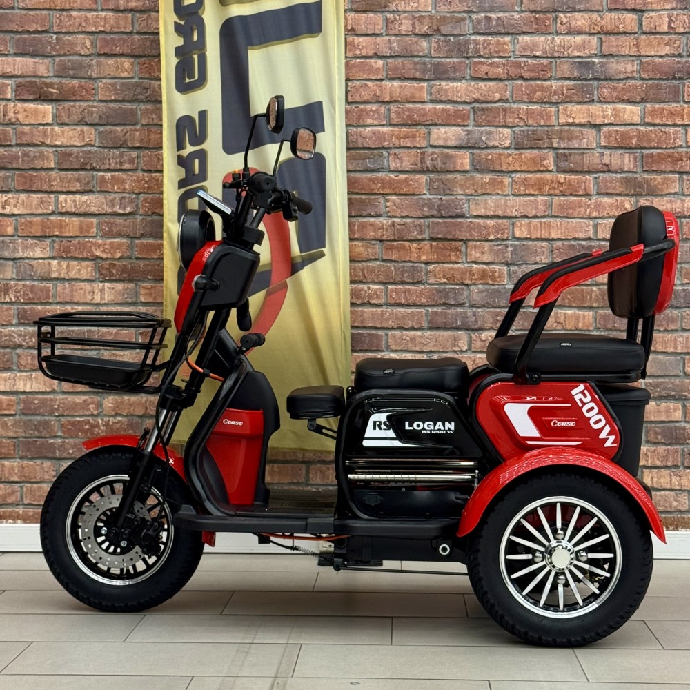 Електричний трицикл Corso Logan LN-312009, 1200W 72V/23Ah, 3 місця, LED фара, сигналізація