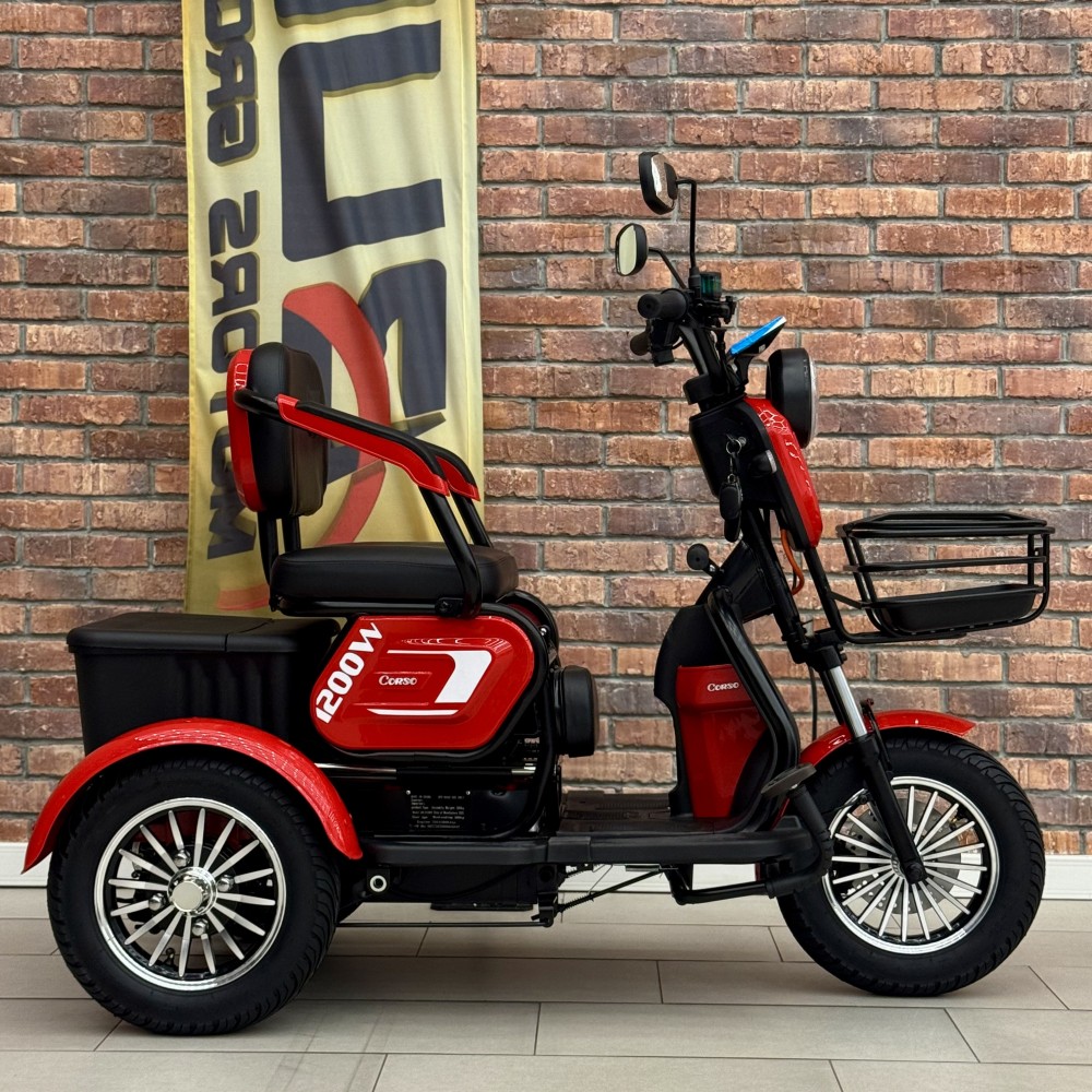 Електричний трицикл Corso Logan LN-312009, 1200W 72V/23Ah, 3 місця, LED фара, сигналізація