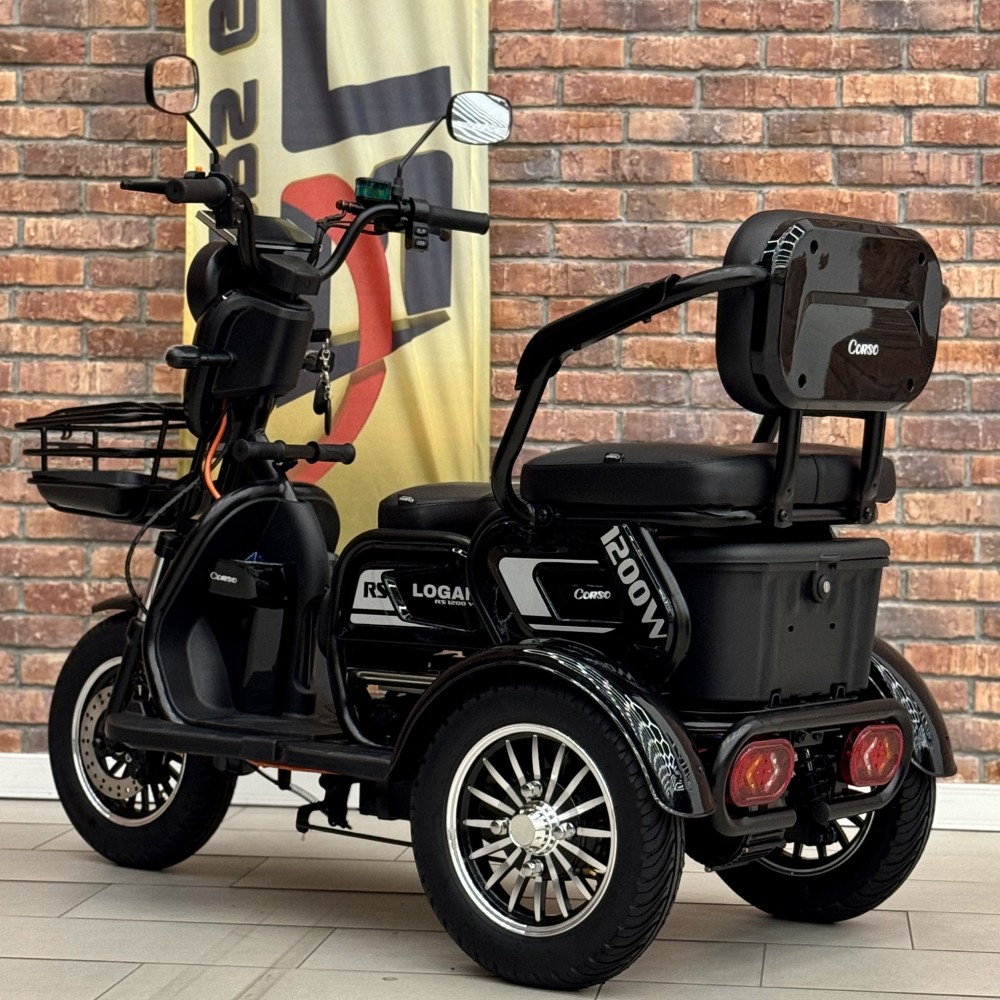 Електричний трицикл Corso Logan LN-612007, 1200W 72V/23Ah, 3 місця, LED фара, сигналізація