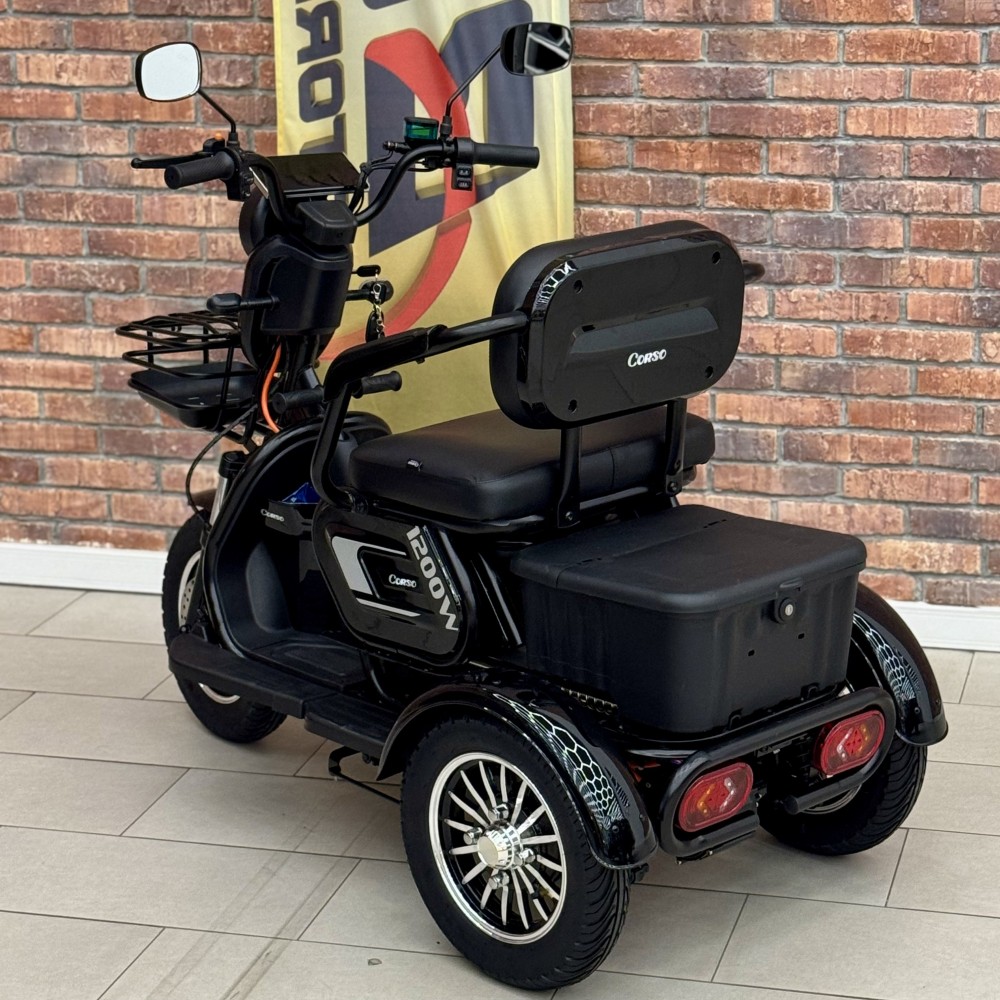 Електричний трицикл Corso Logan LN-612007, 1200W 72V/23Ah, 3 місця, LED фара, сигналізація