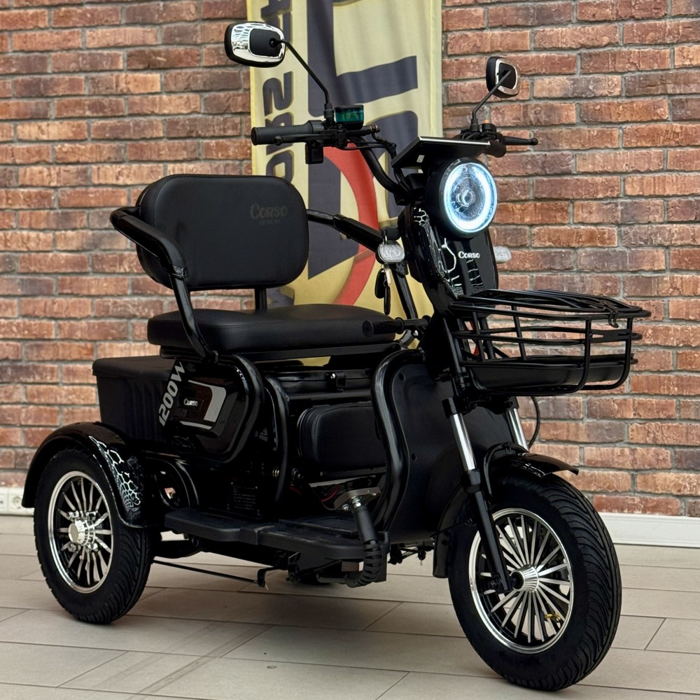 Електричний трицикл Corso Logan LN-612007, 1200W 72V/23Ah, 3 місця, LED фара, сигналізація