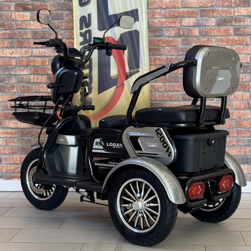 Електричний трицикл Corso Logan LN-801200, 1200W 72V/23Ah, 3 місця, LED фара, сигналізація