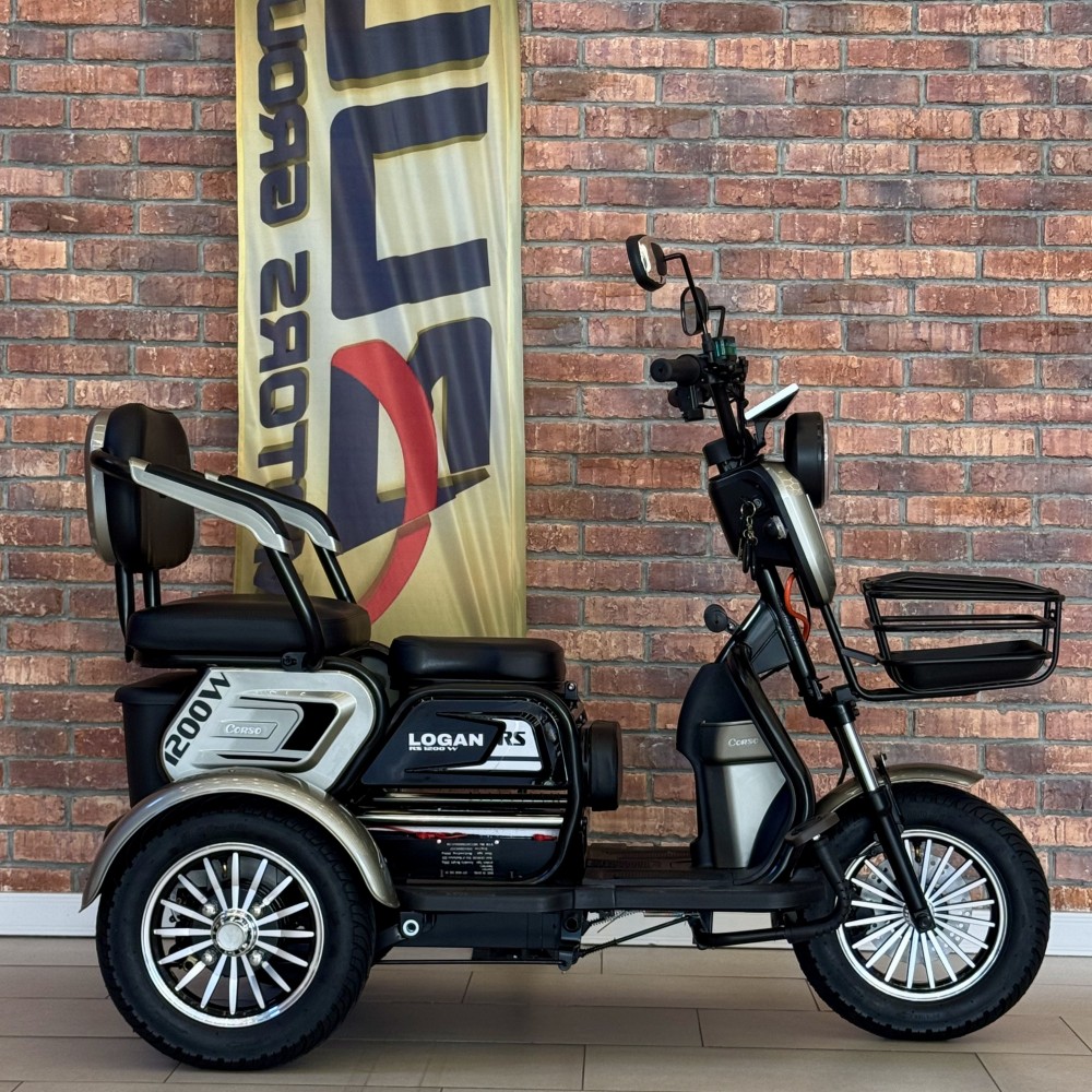 Електричний трицикл Corso Logan LN-801200, 1200W 72V/23Ah, 3 місця, LED фара, сигналізація