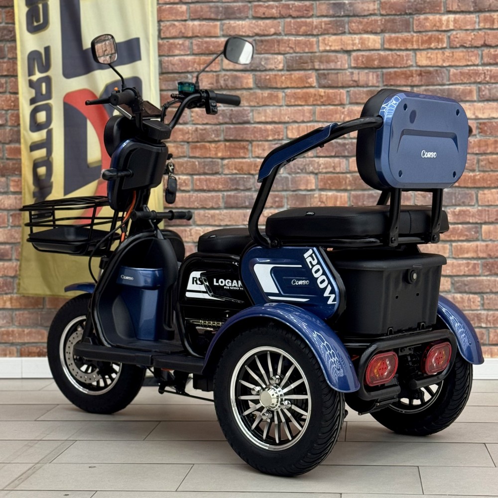 Електричний трицикл Corso Logan LN-812003, 1200W 72V/23Ah, 3 місця, LED фара, сигналізація