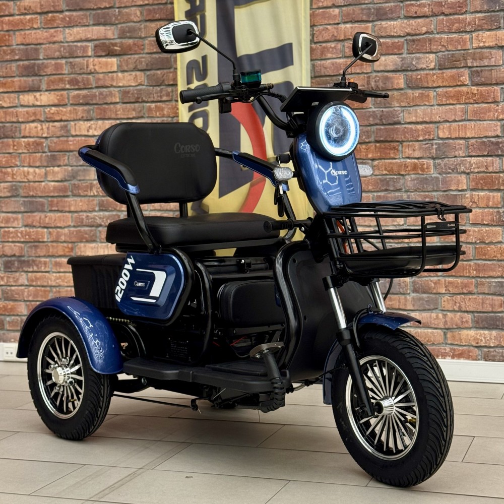 Електричний трицикл Corso Logan LN-812003, 1200W 72V/23Ah, 3 місця, LED фара, сигналізація