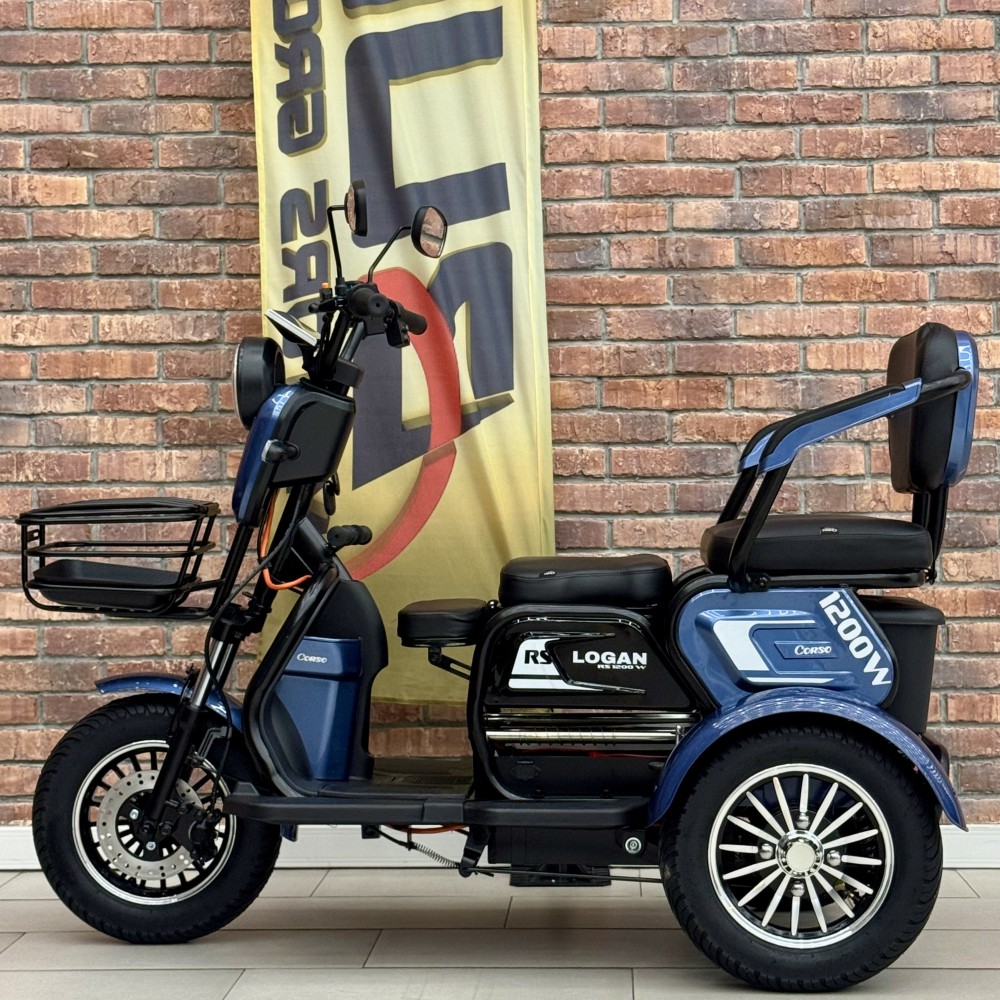 Електричний трицикл Corso Logan LN-812003, 1200W 72V/23Ah, 3 місця, LED фара, сигналізація