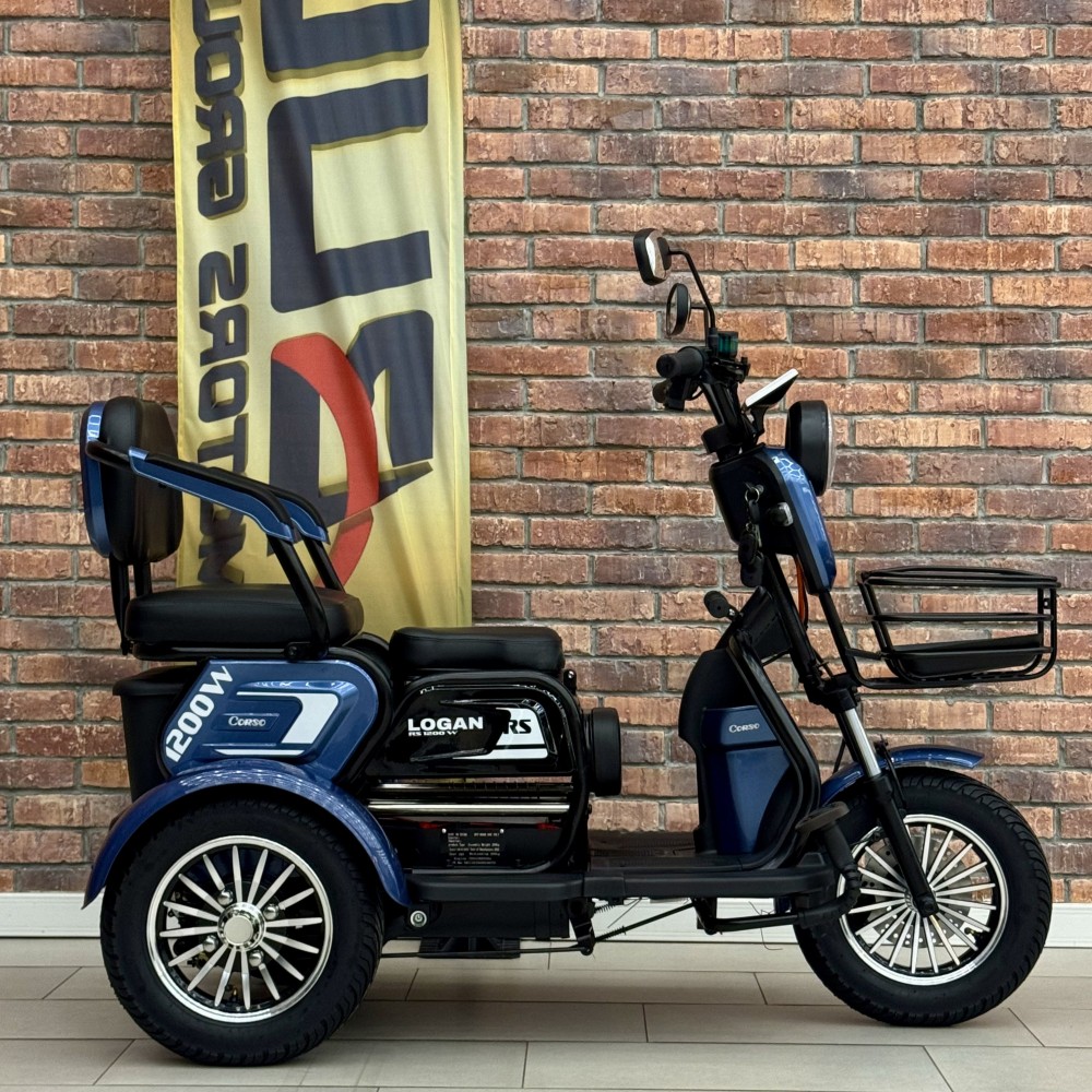 Електричний трицикл Corso Logan LN-812003, 1200W 72V/23Ah, 3 місця, LED фара, сигналізація