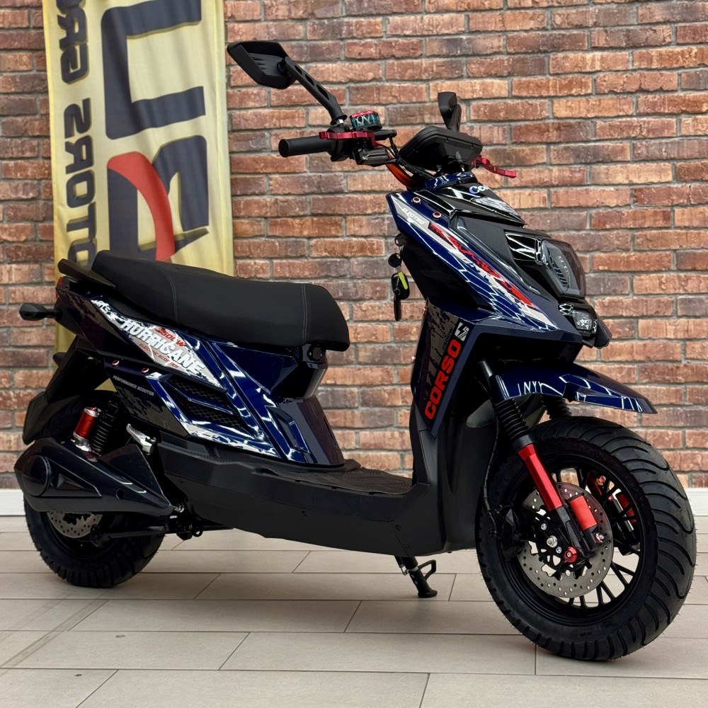 Електроскутер Corso Hurricane HR-369822, 2500W акумулятор LiFePO₄ 72V 40Ah до 70 км/год, запас ходу 110 км