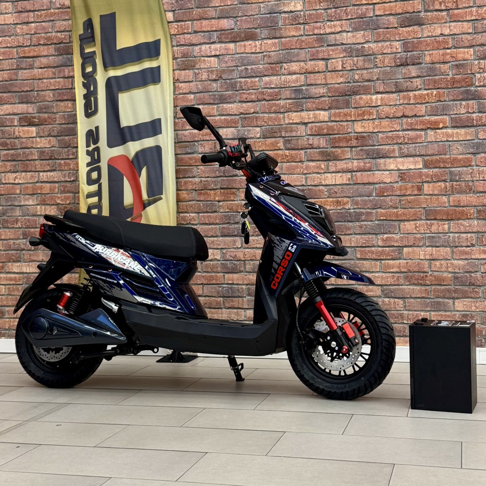 Електроскутер Corso Hurricane HR-369822, 2500W акумулятор LiFePO₄ 72V 40Ah до 70 км/год, запас ходу 110 км