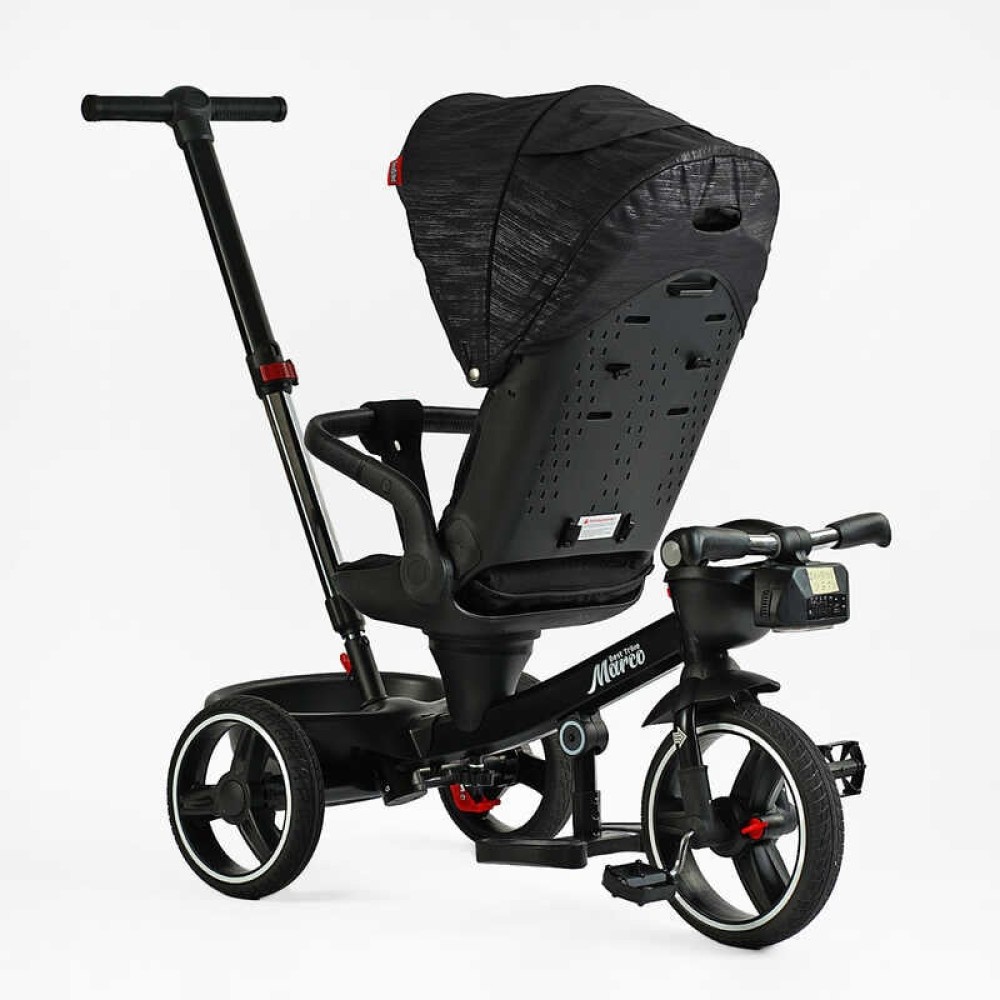 Велосипед 9155/365-12 BestTrike "Marco" поворотне сидіння, складне кермо, колеса з прогумованим PU, кошик, телескопічна ручка, фара музична
