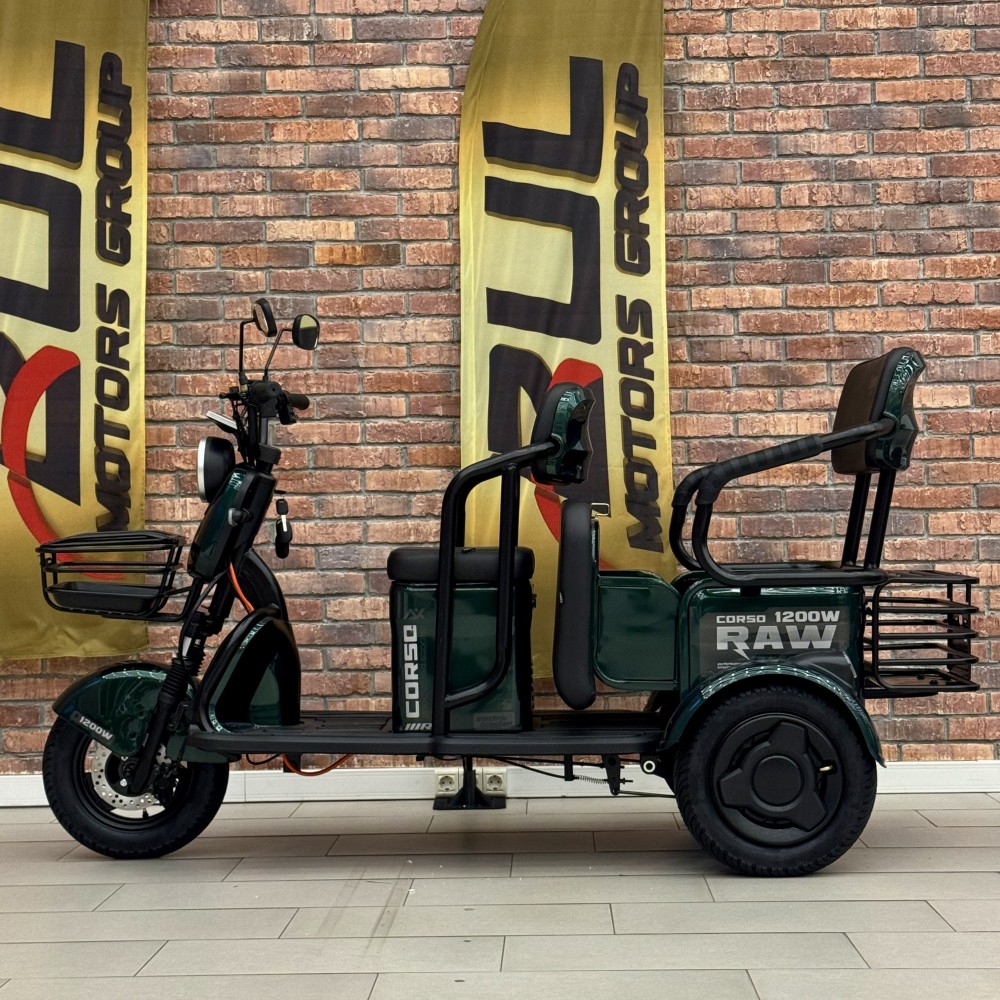 Електричний трицикл Corso «RAW» RW-169932 + 1 ЯЩИК АКУМ, двигун 1200W, акумулятор 72V/23Ah графеновий, колеса 300-10, в коробці
