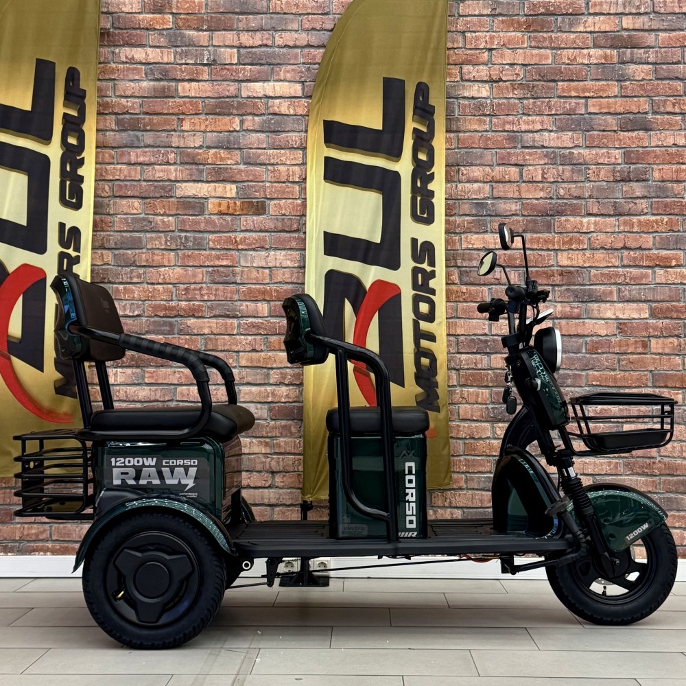 Електричний трицикл Corso «RAW» RW-169932 + 1 ЯЩИК АКУМ, двигун 1200W, акумулятор 72V/23Ah графеновий, колеса 300-10, в коробці