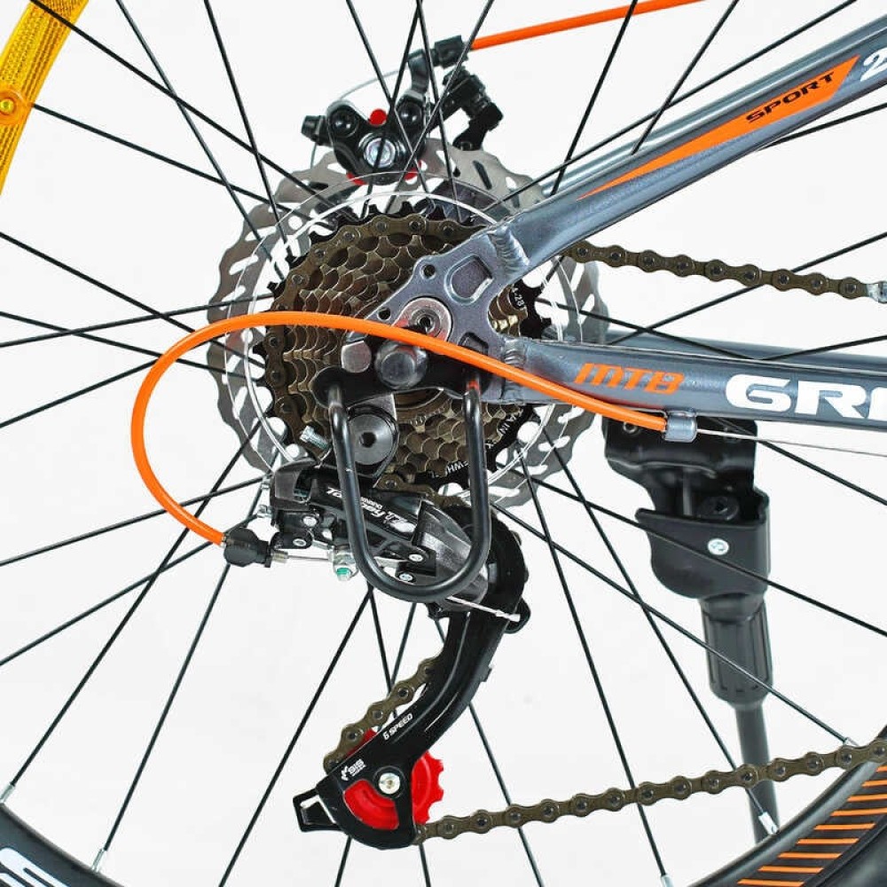 Велосипед спортивний Corso GRAVITY GR-24763 24", алюмінієва рама 12", 21 швидкість, Shimano, дискові гальма