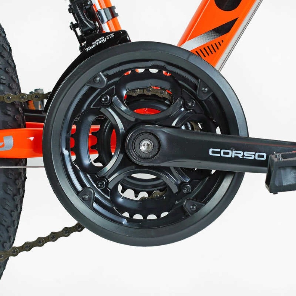 Велосипед спортивний Corso GRAVITY GR-24763 24", алюмінієва рама 12", 21 швидкість, Shimano, дискові гальма