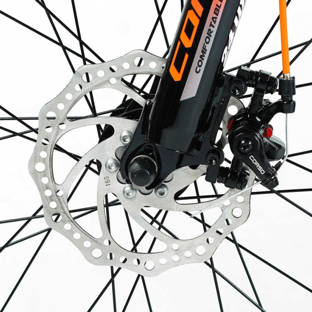 Велосипед спортивний Corso GRAVITY GR-24763 24", алюмінієва рама 12", 21 швидкість, Shimano, дискові гальма