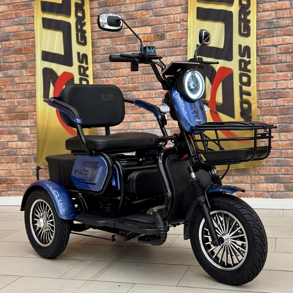 Електричний трицикл Billgery «Atlantic» TL-220143 (1) + 1 ЯЩИК АКУМ, двигун 1200W, акумулятор 72V/23Ah, колеса 300-10, в коробці