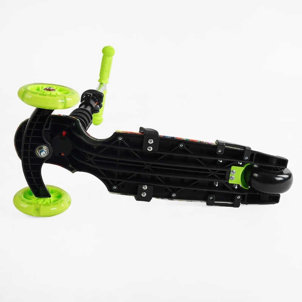 Самокат 5в1 LS-76235 Best Scooter, з ДОП. КОЛІСАМИ, захисний бампер, PU колеса зі світлом, в коробці