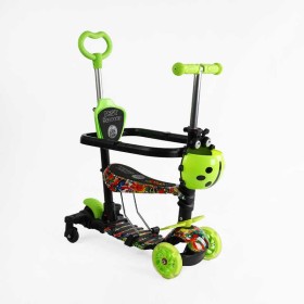 Самокат 5в1 LS-76235 Best Scooter, з ДОП. КОЛІСАМИ, захисний бампер, PU колеса зі світлом, в коробці