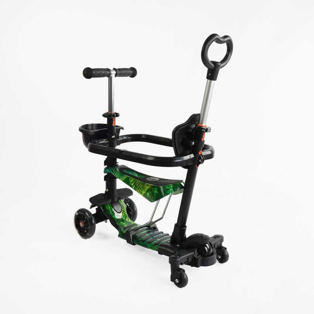 Самокат 5в1 LS-79350 Best Scooter, з ДОП. КОЛІСАМИ, захисний бампер, PU колеса зі світлом, в коробці
