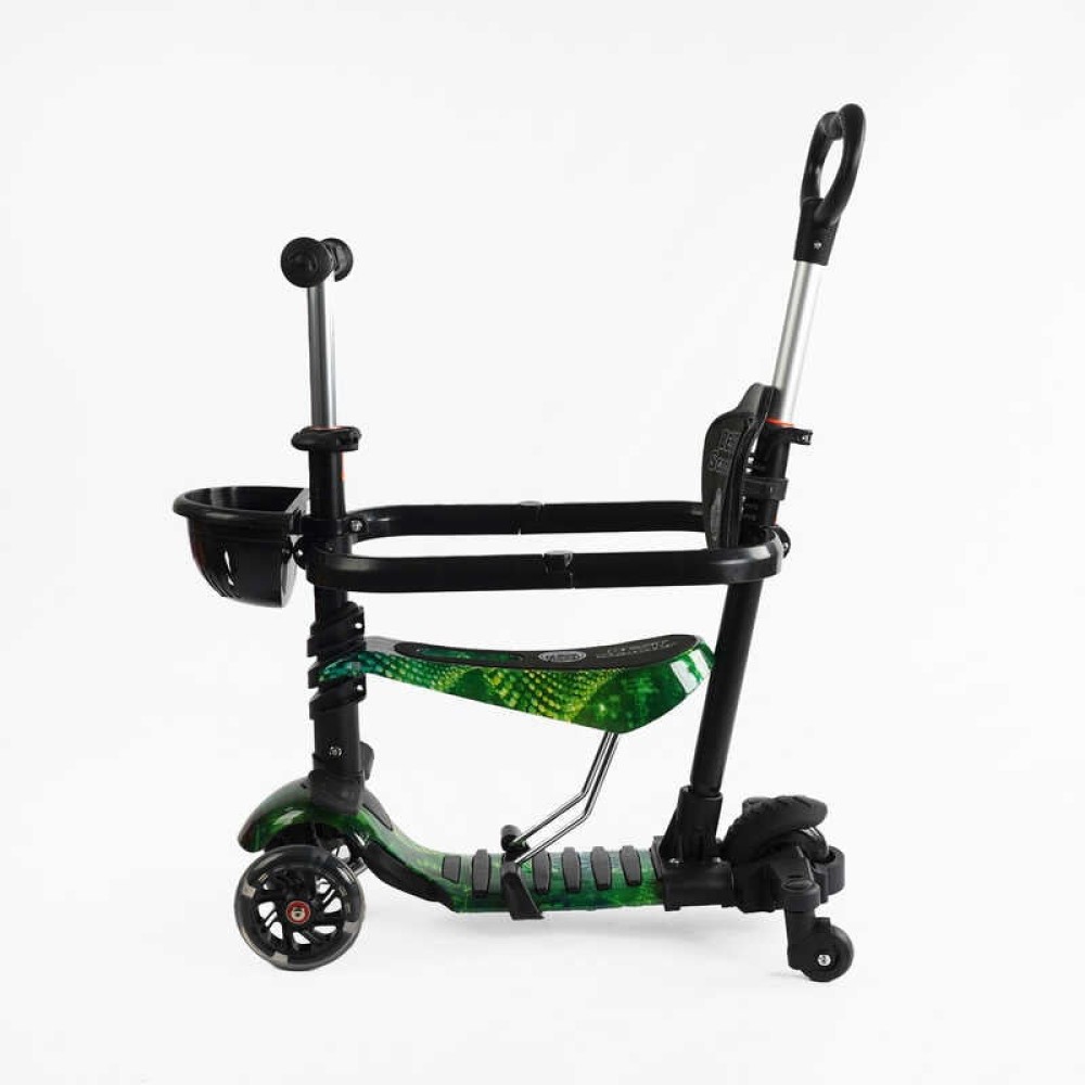 Самокат 5в1 LS-79350 Best Scooter, з ДОП. КОЛІСАМИ, захисний бампер, PU колеса зі світлом, в коробці
