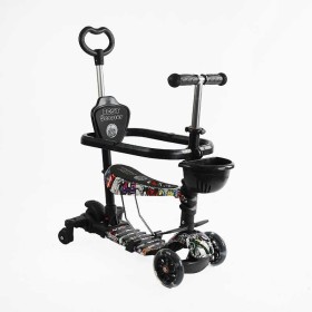 Самокат 5в1 LS-82755 Best Scooter, з ДОП. КОЛІСАМИ, захисний бампер, PU колеса зі світлом, в коробці