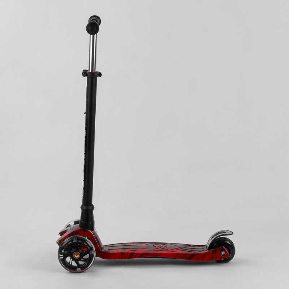 Самокат A 25775/779-1533 "Best Scooter" 4 колеса PU, СВІТЛО, трубка керма алюмінієва, d передніх коліс = 12 см, d задніх коліс = 8 см, в коробці