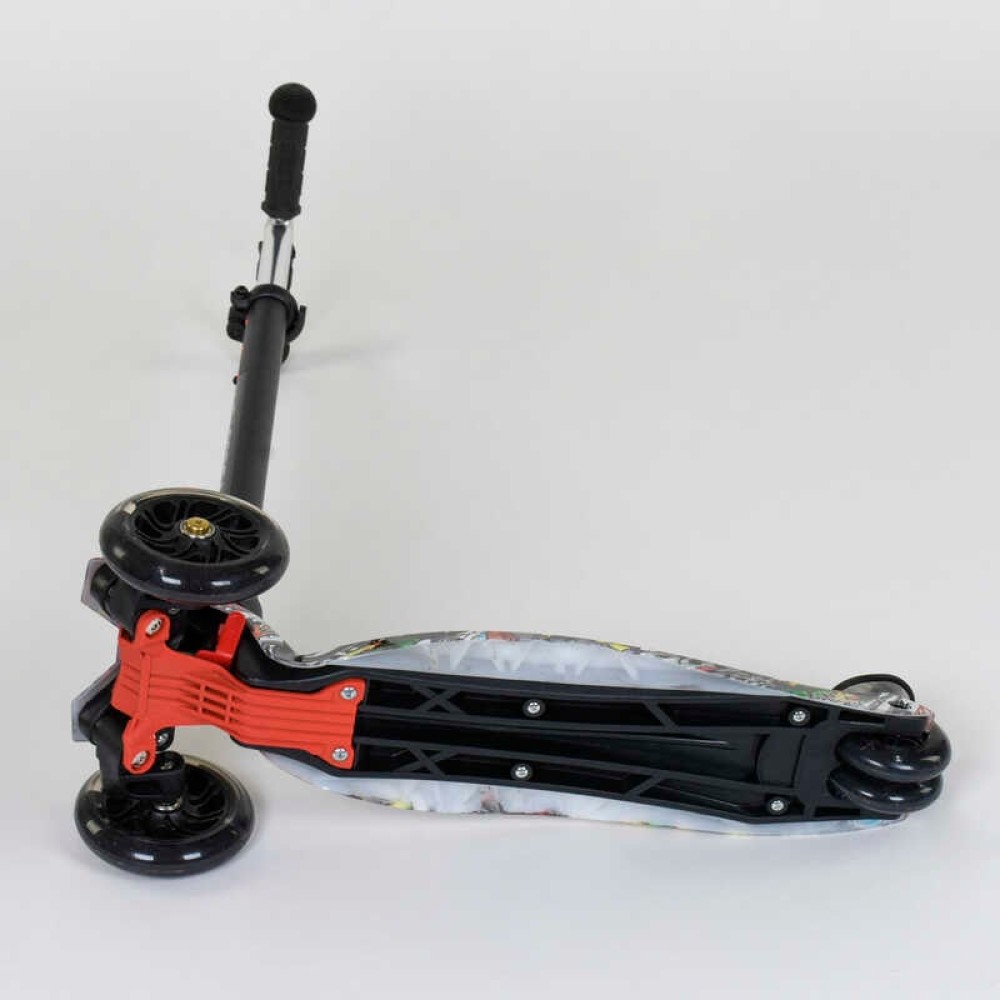 Самокат А 24642/779-1386 MAXI "Best Scooter" (1) пластмасовий, 4 колеса PU, СВІТЛО, трубка керма алюмінієва, d = 12см, в коробці