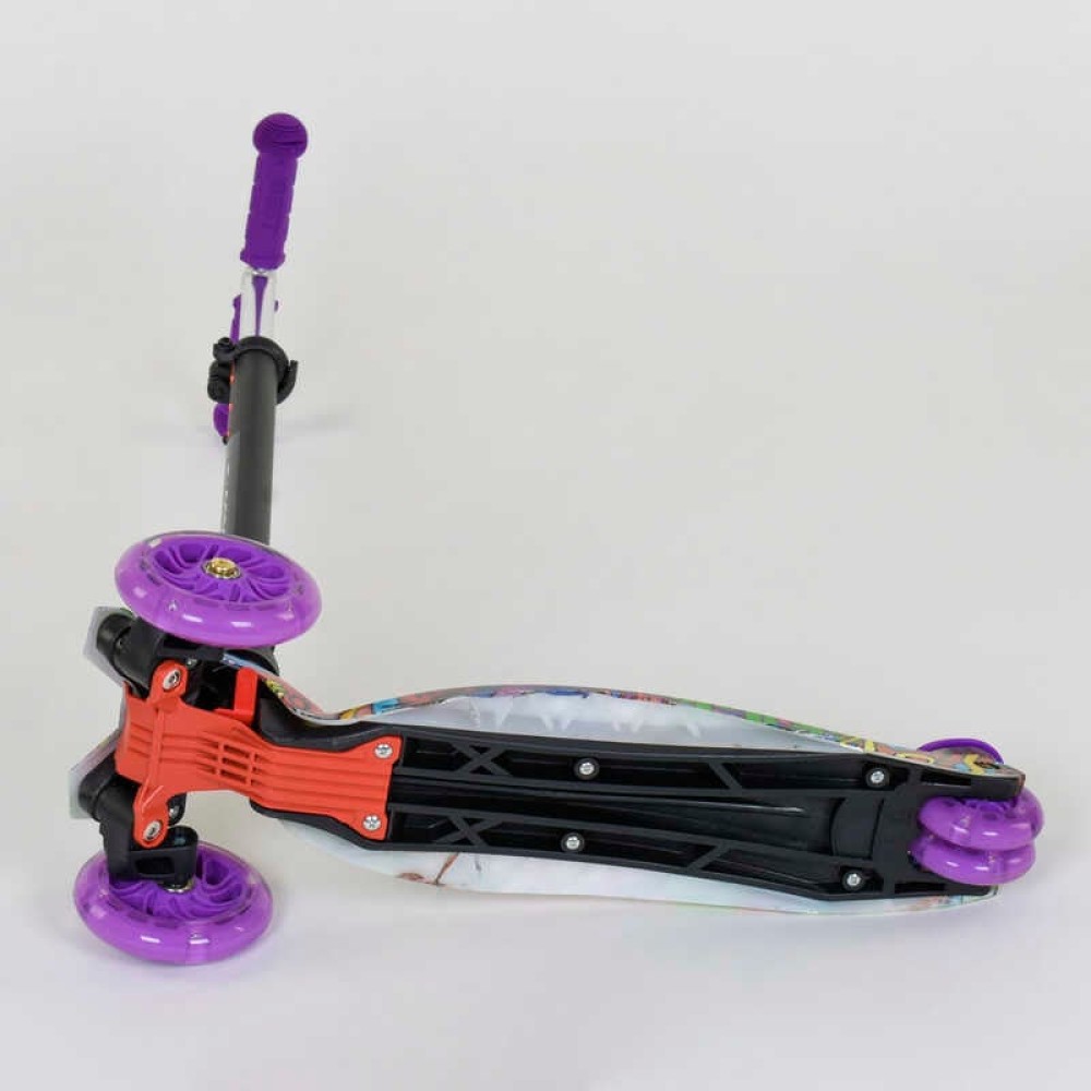 Самокат А 24646/779-1390 MAXI "Best Scooter" (1) пластмасовий, 4 колеса PU, СВІТЛО, трубка керма алюмінієва, d = 12см, в коробці