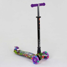 Самокат А 24646/779-1390 MAXI "Best Scooter" (1) пластмасовий, 4 колеса PU, СВІТЛО, трубка керма алюмінієва, d = 12см, в коробці