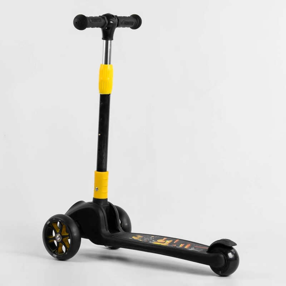 Самокат триколісний 15172 Best Scooter СВІТЛО КОЛІС ТА ДИСКІВ, складене кермо, передні колеса PU 120х35мм, задні колеса PU 80х48мм