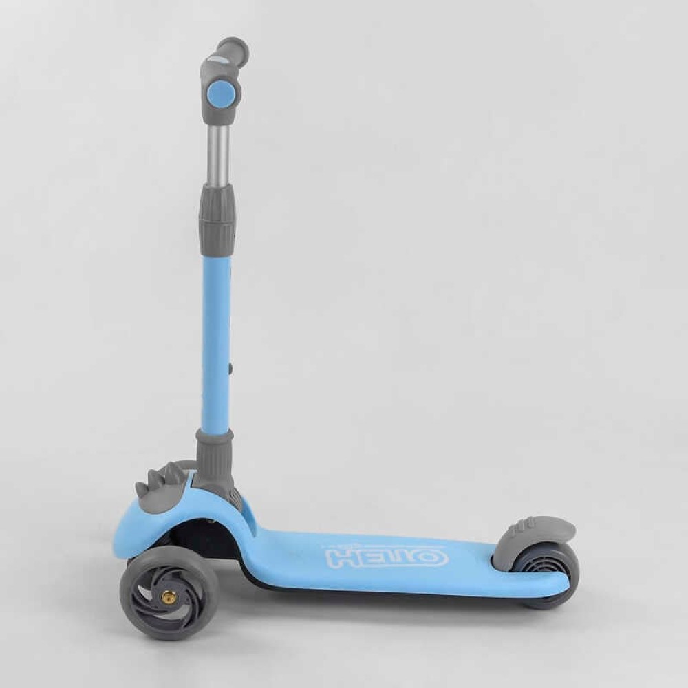 Самокат триколісний D-0885 (6) Best Scooter, БЛАКИТНИЙ, складане алюмінієве кермо, 3 колеса PU зі світлом, d = 120*35 мм