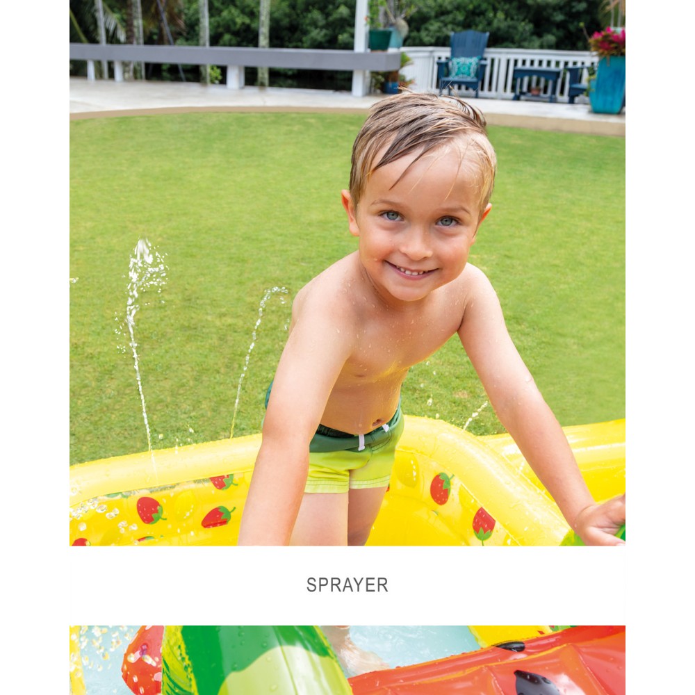 Intex Ігровий центр 57158 NP (2) "Веселий фрукт", 244 x 191 x 91 см, з гіркою, від 2-х років, 493л, в коробці