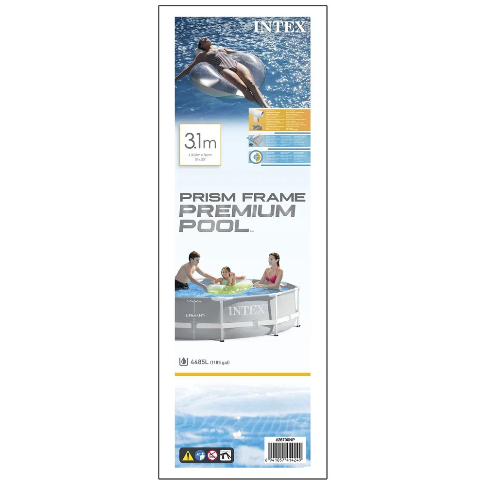 Intex Басейн каркасний 26700 NP розмір:305x76см, Prism Frame Pool, об'єм води:4485л, у коробці