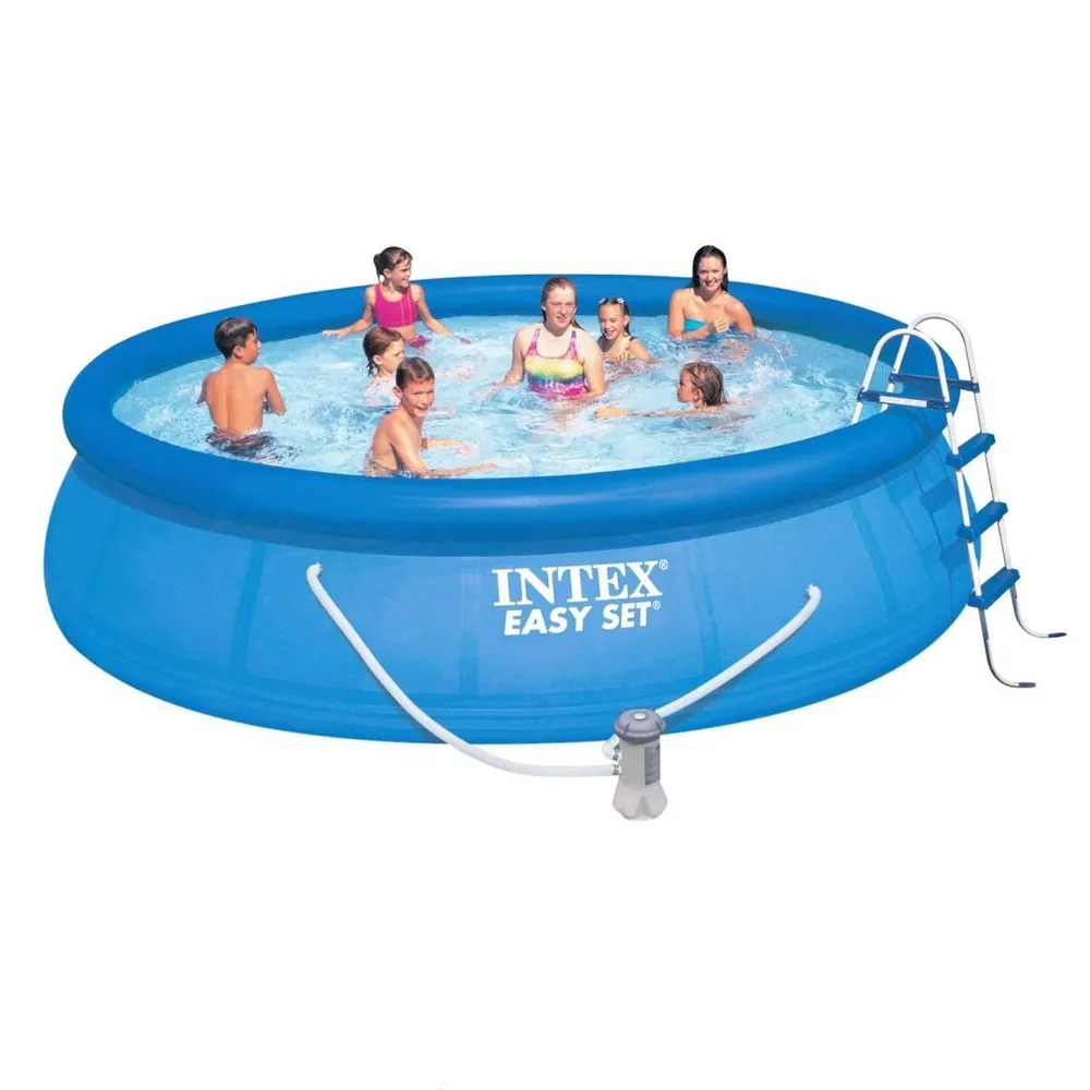 Intex Басейн 26166 NP об'єм:12430л, фільтр+насос, розмір:457х107см (3785л/год, драбина, тент, підстилка)