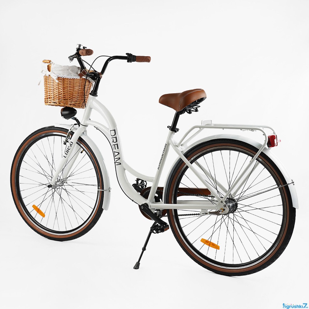 Велосипед міський Corso Dream DM-28711 28", рама 18", алюмінієвий, Shimano Nexus 3, кошик, багажник, фара